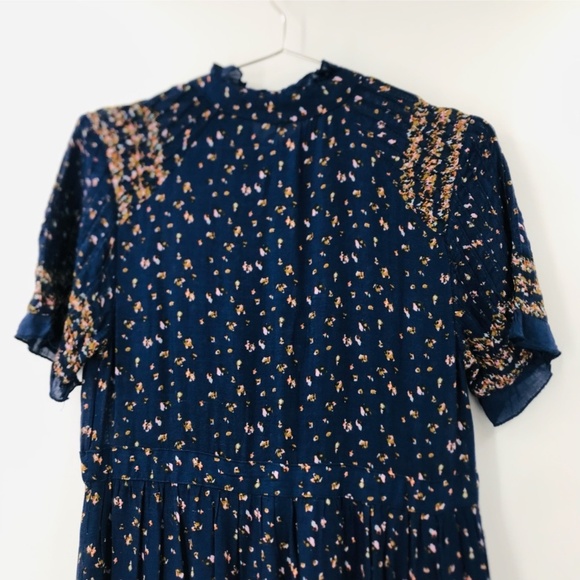Free People Rare Feelings Maxi Floral Dress Navy Orange Size XS - Picture 10 of 12